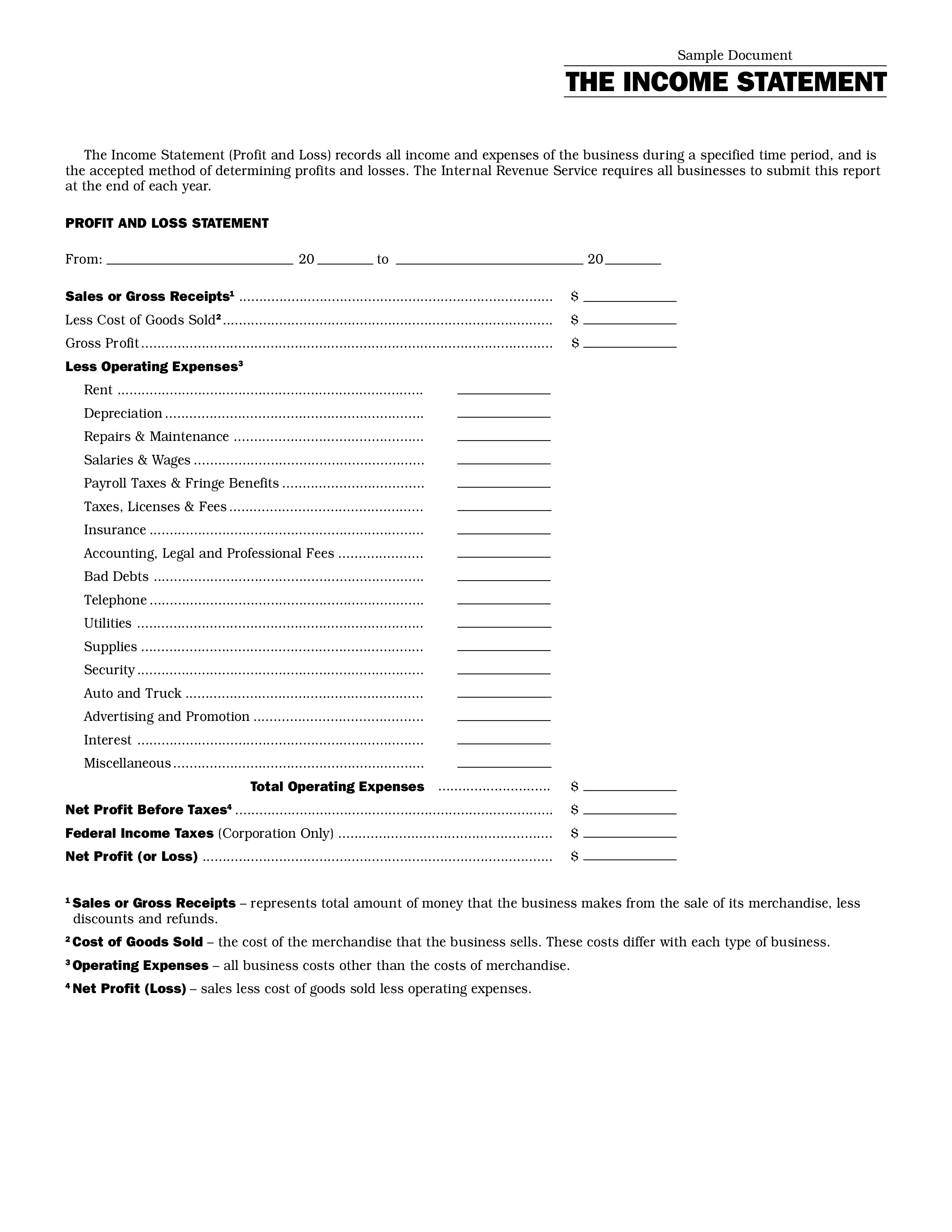 Income Statement Sample Format For Business Profit And Income income-statement-sample-format-for-business-profit-and-income