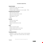 Checklist For Student Work example document template