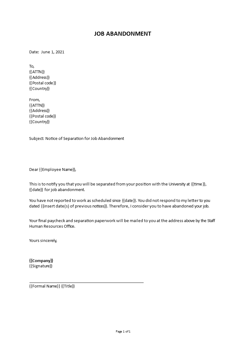 Job Abandonment