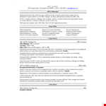 Manager Resume Sample Doc example document template