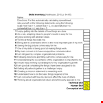 Skills Inventory example document template