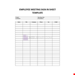 Employee Meeting Sign In Sheet Template example document template
