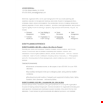 Experienced Event Planner Resume example document template