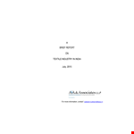 Textile Industry Analysis Report example document template