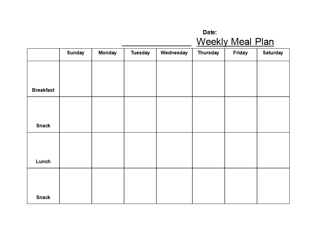 Weekly Meal Calendar: Get Your Printable Meal Planning Template