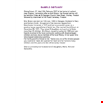 Obituary Template for Children - Brown, Preston & Elaine | Create Personalized Tributes example document template 