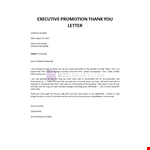 Executive Promotion Thank You Letter example document template