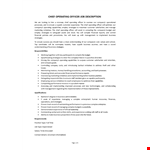 Chief Operating Officer Job Description example document template