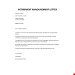 Sample retirement letter example document template