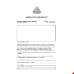 Proof of Residency Letter for School: Affidavit for Student, Person, Corporation example document template