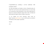 Recognition Letter | Highlighting Company Service, Values and Principles with Excellence example document template