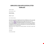 Employee Loan Application example document template