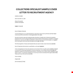 Collections Specialist cover letter  example document template