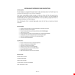 Server Job Description example document template