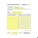Purchase Order Request Form Excel Format example document template