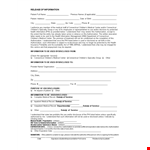 Authorize Medical Information Disclosure | Patient Release Form example document template