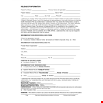 Authorize Medical Information Disclosure | Patient Release Form example document template 