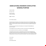 Cover Letter for Agronomist example document template