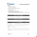 Request Vacation Leave | Manager Signature | Hours Requested example document template