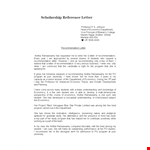 Scholarship Reference Letter From Professor Doc example document template