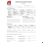Employee Warning Notice - Avoid Future Violations example document template