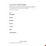 Formal Science Lab Report Template example document template