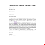 HR Advisor Job Application example document template