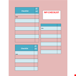 Customize Checklist Template example document template
