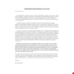 Experienced General Manager | Hotel Management and Leadership example document template