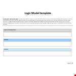 Create Successful Projects with our Logic Model Template example document template