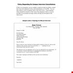 Formal Interview Apology Letter Template example document template