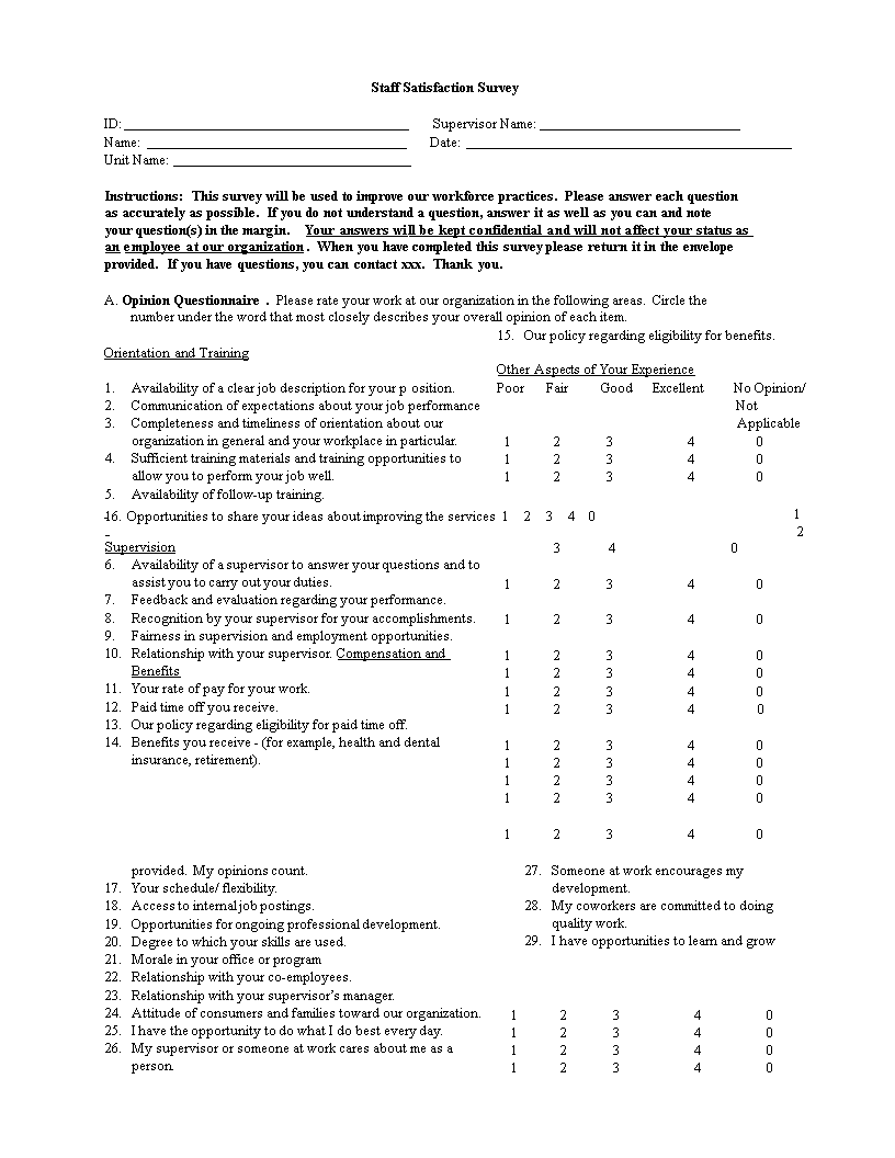 Improve Staff Satisfaction with Training: Organization Supervisor Improve Staff Satisfaction with Training: Organization Supervisor