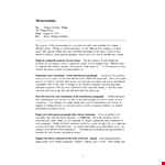 Free Business Memo Template - Writing Paragraph Example example document template
