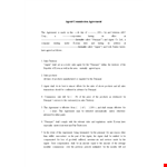 Sales Commission Agreement Template for Agent and Principal example document template