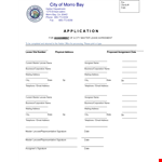 Sample Lease Application Form example document template