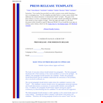 Winning Press Release Template for Your Candidate example document template
