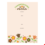 Thanksgiving Menu Template | Sides & Starters example document template