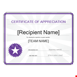 Create Lasting Memories with a Certificate of Appreciation for the Recipient example document template 