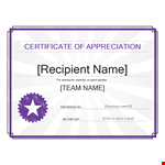 Create Lasting Memories with a Certificate of Appreciation for the Recipient example document template