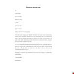 Employee Warning Letter for Office example document template