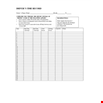 Driver's Daily Log Template - Track Your Monthly Hours Easily example document template
