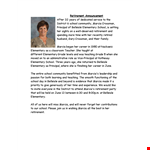 Retirement Announcement Template for School - Celebrate Marcia Belleisle's Retirement at Elementary example document template