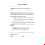Rental Agreement Template example document template