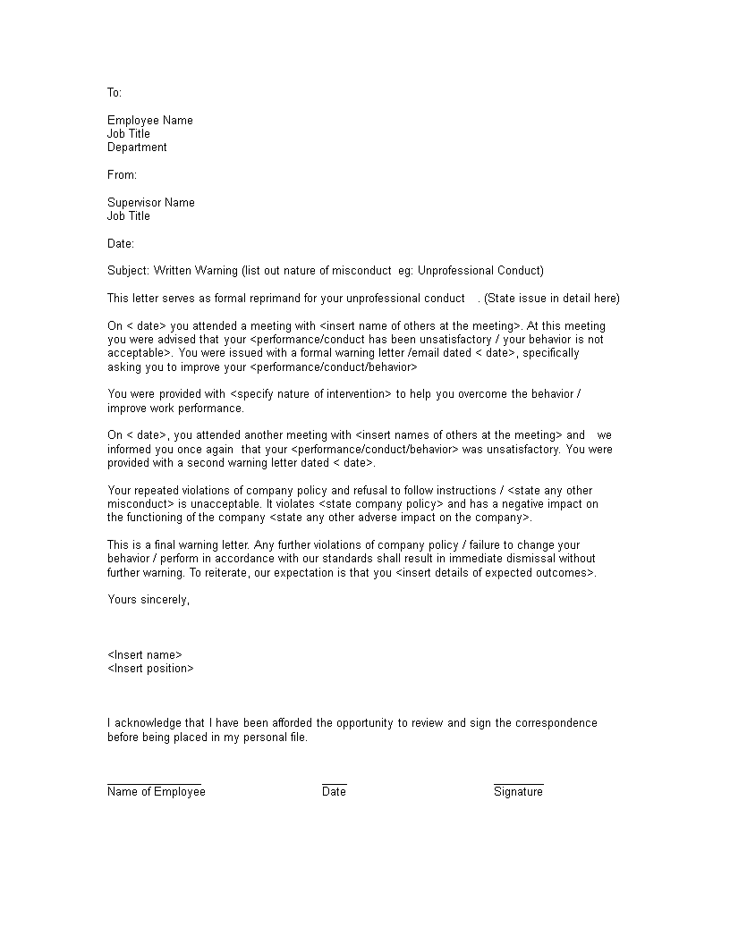 Effective Employee Warning Letter For Company Discipline effective-employee-warning-letter-for-company-discipline