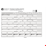 Employee Monthly Schedule Template example document template
