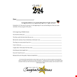 Congratulations on Your Child's Beginning School - Our Favorite Letter of Congratulations example document template 