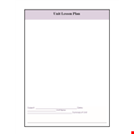 Blank Printable Unit Lesson Plan Template - Lesson Planning Made Easy example document template