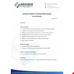 Investment Committee Agenda example document template