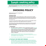 Smoking Policy for Employees - Organizational Smoking Policy | Download PDF example document template
