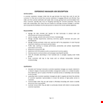 Customer Experience Manager Job Description example document template